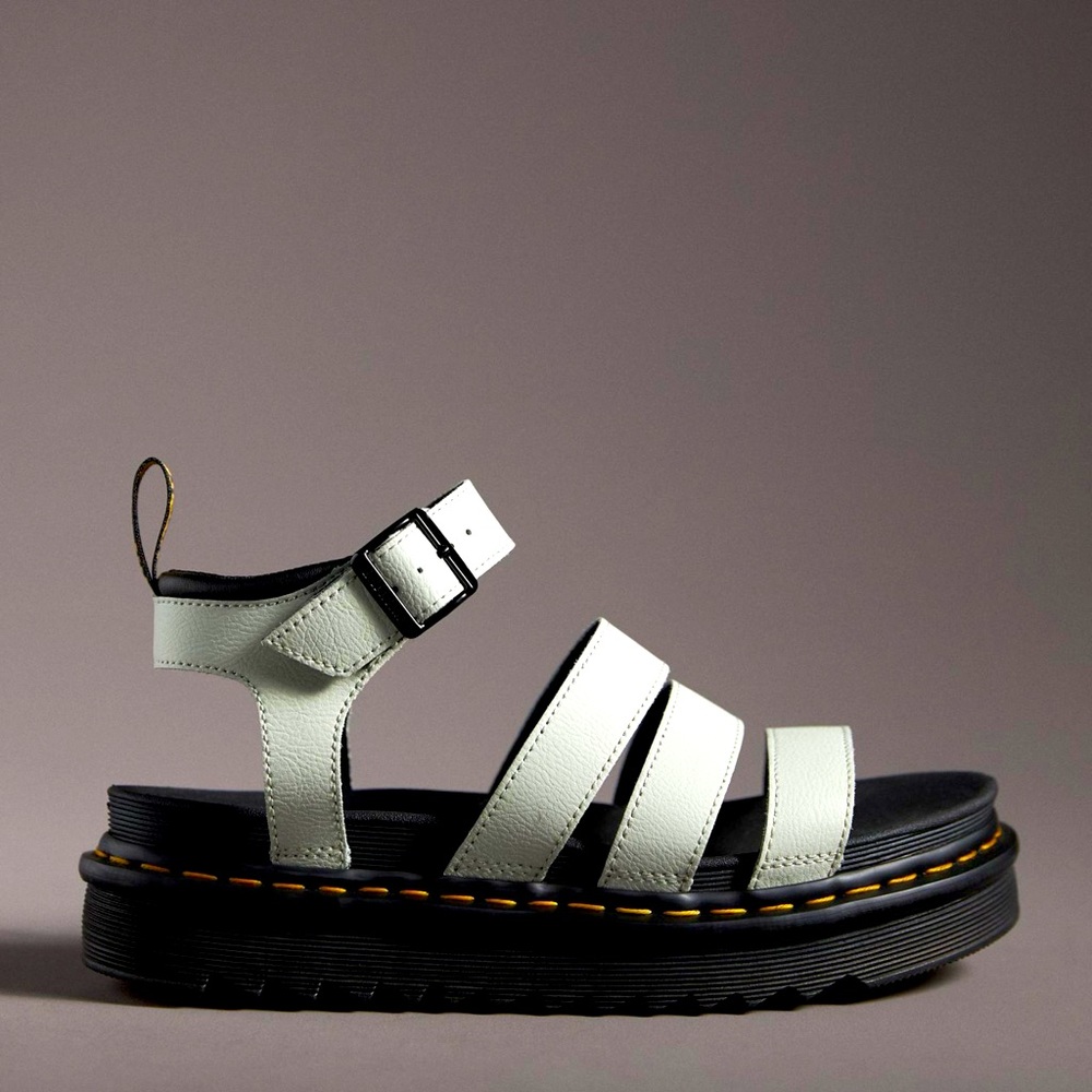 Dr. Martens Women's Blaire Hydro Leather Strap Sandals Size 10 white